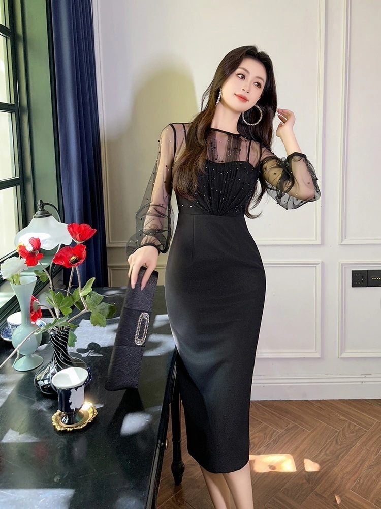 メガ割 同窓会 パーティー 演奏会 ドレス 大人 2025秋 卒業式 二次会 【JY.】 披露宴 キャバ チュールドッキング 結婚式 ウェディング パール飾りワンピースドレスドレス(2-5日出荷)