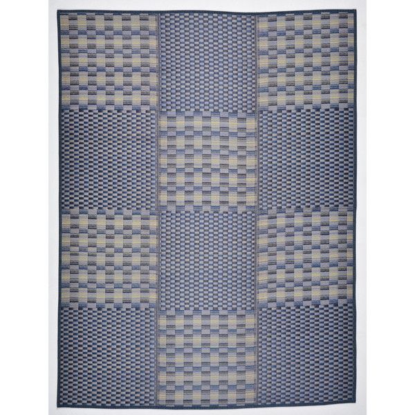 81948402 涼しさを感じられる和風な市松柄のい草ラグ キハチ 180240 ブルー メーカー直送