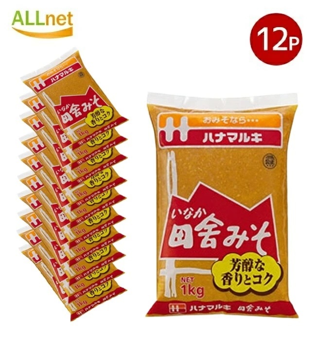 ハナマルキ いなか 田舎 味噌 1kg×12個セット みそ 米みそMEGA