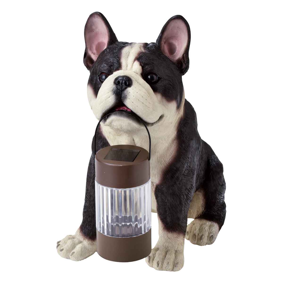 置物 ブルドッグ ソーラーオーナメント 庭 LED イヌ 犬 ワンコ ガーデンライト オブジェ オーナメント ガーデンオブジェ ソーラーライト ソーラー センサーライト 屋外照明 玄関照明