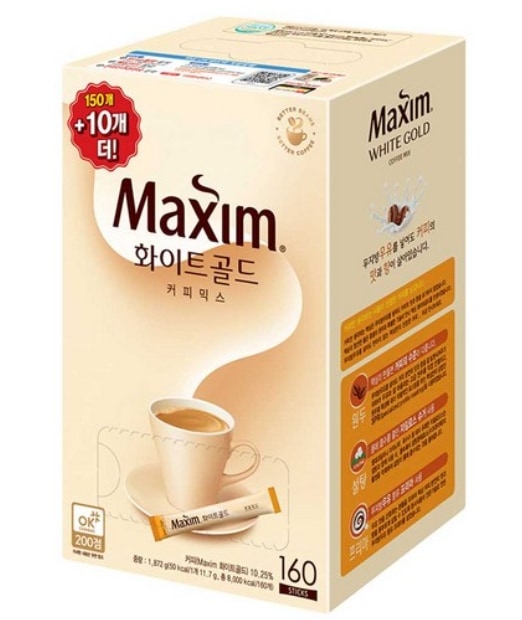 マキシムホワイトゴールドですマイルドなコーヒーミックスです맥심 모카골드 마일드 커피믹스, 11.7 x 160