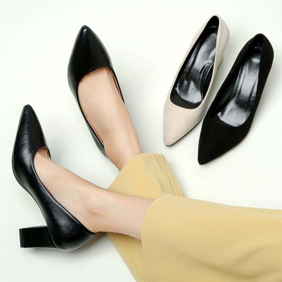 【急速出荷!】ヒールパンプス 太ヒールパンプス レディース通勤 美脚 orange