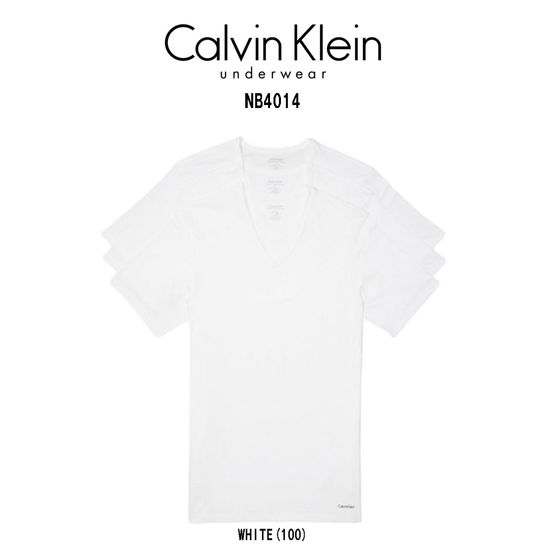Calvin Klein Tシャツ Vネック 半袖 3枚セット 肌着 メンズ SLIM FIT NB4014