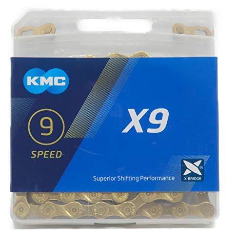 KMC X9 チェーン 9S/9速/9スピード用 114Links (ゴールド(Ti-N)) [並行輸入品]