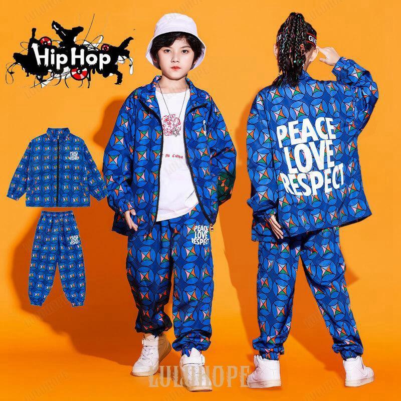 キッズダンス衣装 ヒップホップ HIPHOP セットアップ Tシャツ アウター パンツ 子供 男の子 女の子 ガールズ ジャズダンス ステージ衣装 練習着 応援団 演出服
