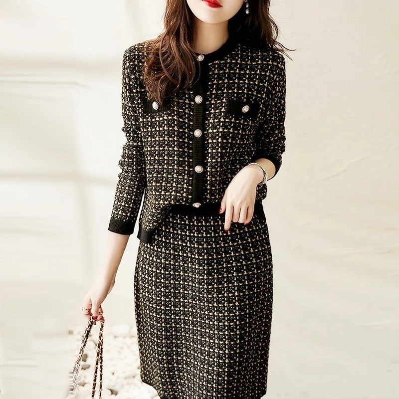 セットアップレディーススカート春コーデニット2点セット上下セットカーディガンセクシ