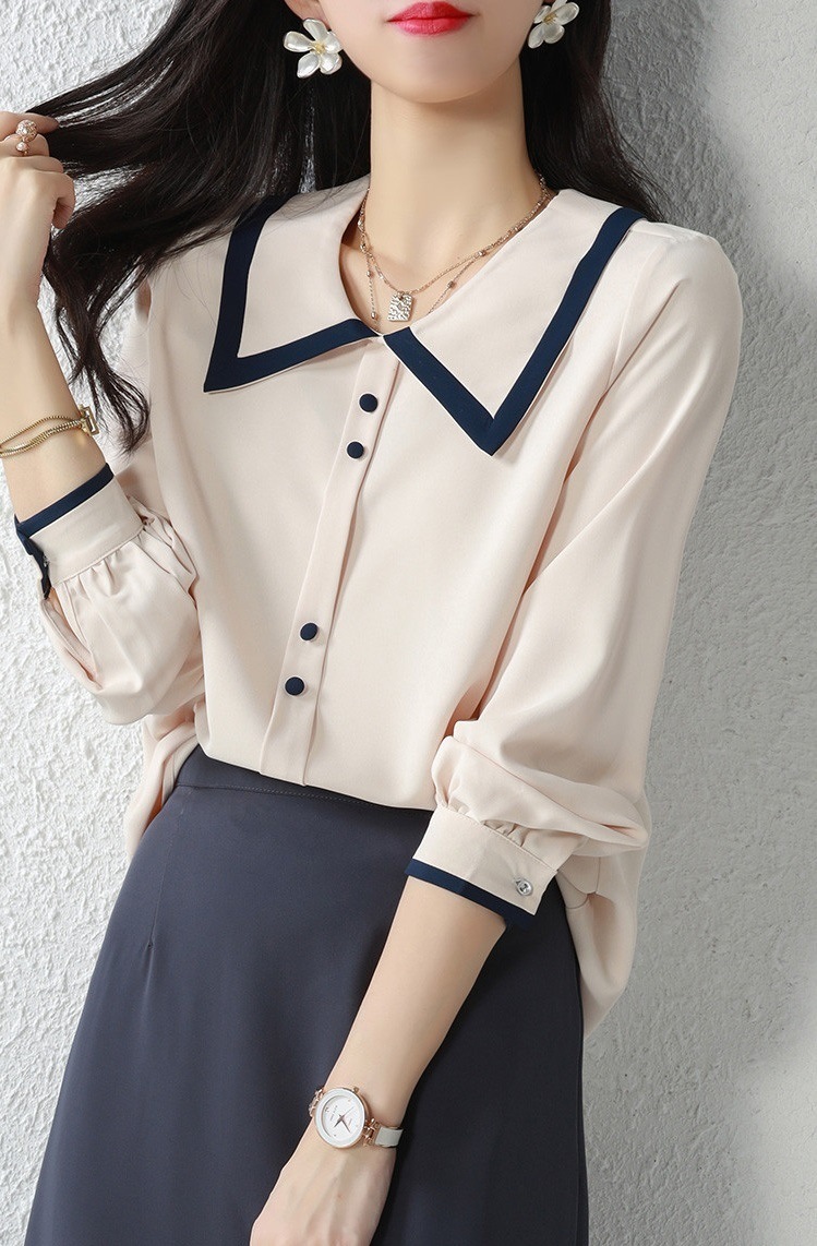 エレガント ラペル シフォン シャツ レディース 春 秋 デザイン センス ニッチ ルーズ シャツ 長袖 トップス アプリコット M L XL XXL トップス 袖あり かわいい 大人可愛い 7,931円