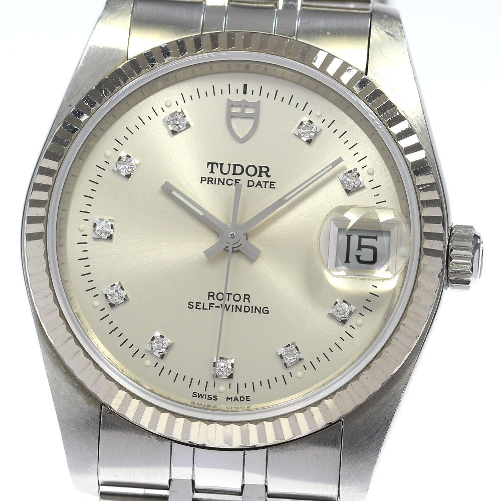 チュードル TUDOR 74034 プリンスデイト WGベゼル cal.2824-2 10Pダイヤ 自動巻き メンズ _836128【中古】