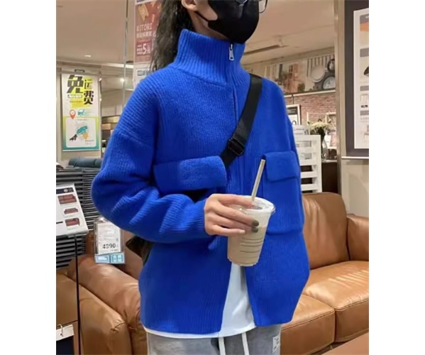 レディース ジャケット ニット セーター カーディガン パーカー 上着 ウール ショート 長袖 ハイネック タートルネック ストレート ファスナー 前開き 大人可愛い シンプル カジュアル おしゃれ