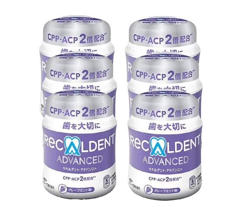 【全国送料無料】 歯科医院専用　リカルデント　粒ガム ボトルタイプ 140ｇ　6本セット　グレープミント味