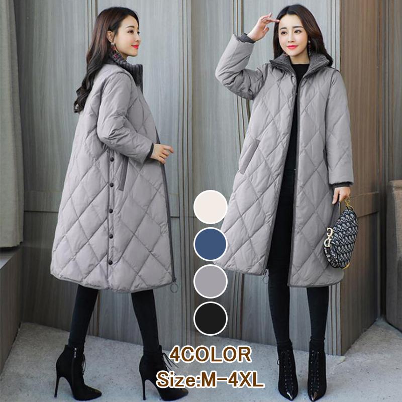 中綿コート ダウン風コート レディース ロング丈 ダウン風ジャケット 冬アウター ゆったり 暖かい 大きいサイズ 40代 50代60代
