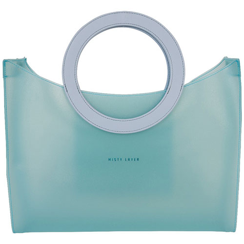 トートバッグ リングタイプ Ri ミストをまとうような柔らかい透け感 ブルー