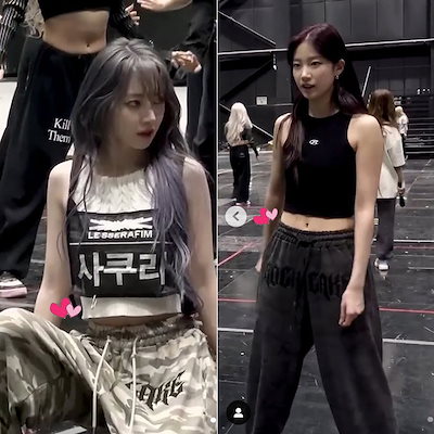 LE SSERAFIM サクラ,カズハ着用]カモメタルグラフィックスパンツ ☆LE SSERAFIM サクラ☆ROCKCAKE☆Camo Metal Graphics Pants