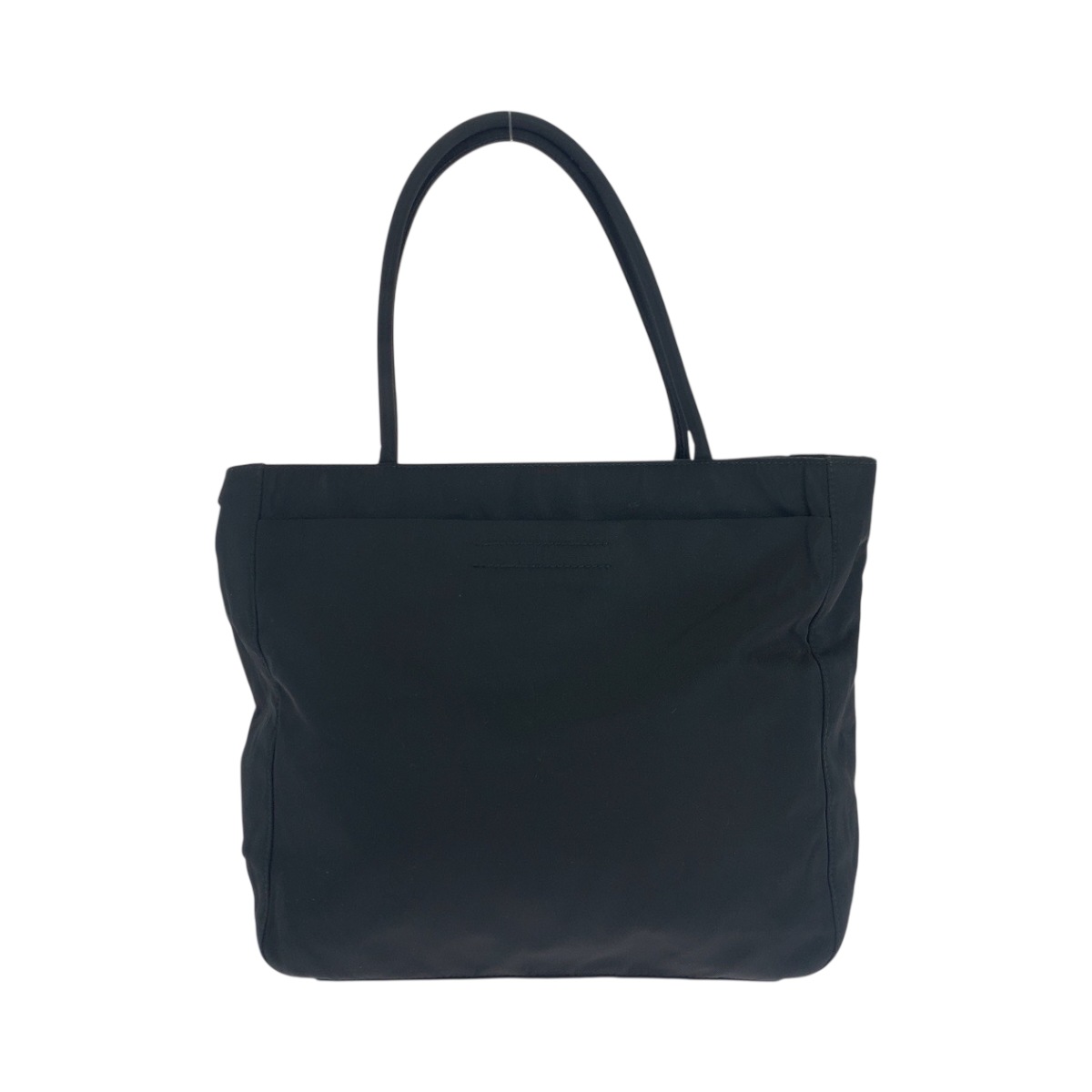 美品 テスート 三角ロゴプレート ブラック 黒 シルバー金具 ナイロン B8489 トートバッグ ハンドバッグ レディース 502804