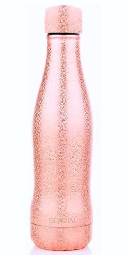 GLACIAL 水筒 真空断熱 ステンレスボトル 400ml 保温保冷 炭酸OK スウェーデン グレーシャル ゴールデンローズ