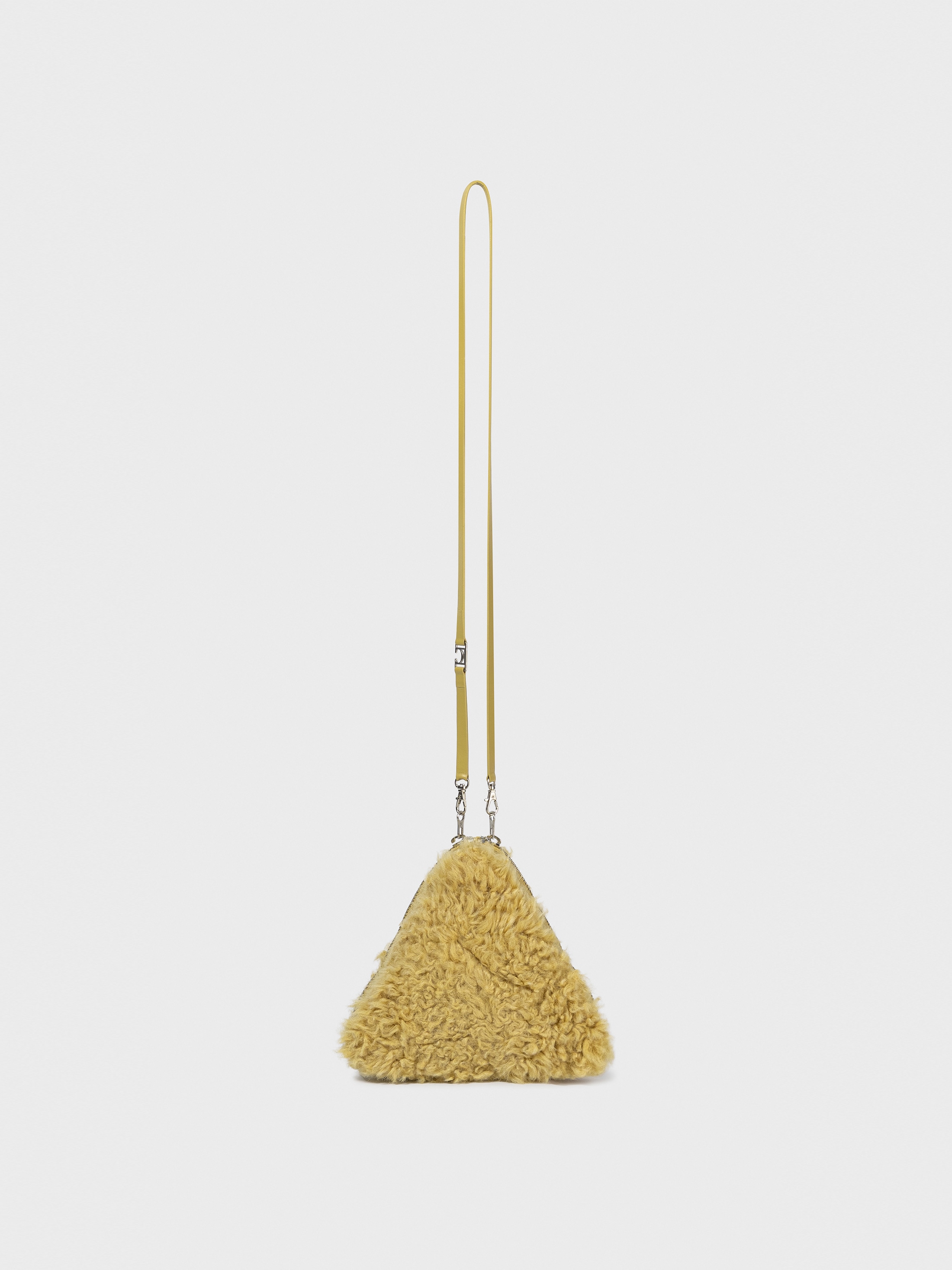 【LOW CLASSIC】 FUR TRIANGLE POP-UP BAG : YELLOW