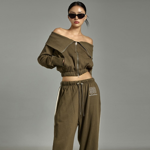 J2836 オフショルダー ジップアップ