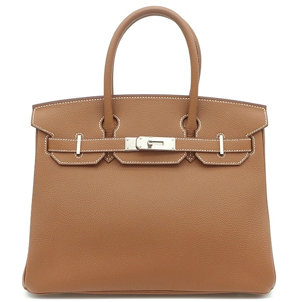 エルメス HERMES ハンドバッグ バーキン30 トゴ ゴールド シルバー金具 茶 U刻印 【箱】【中古】