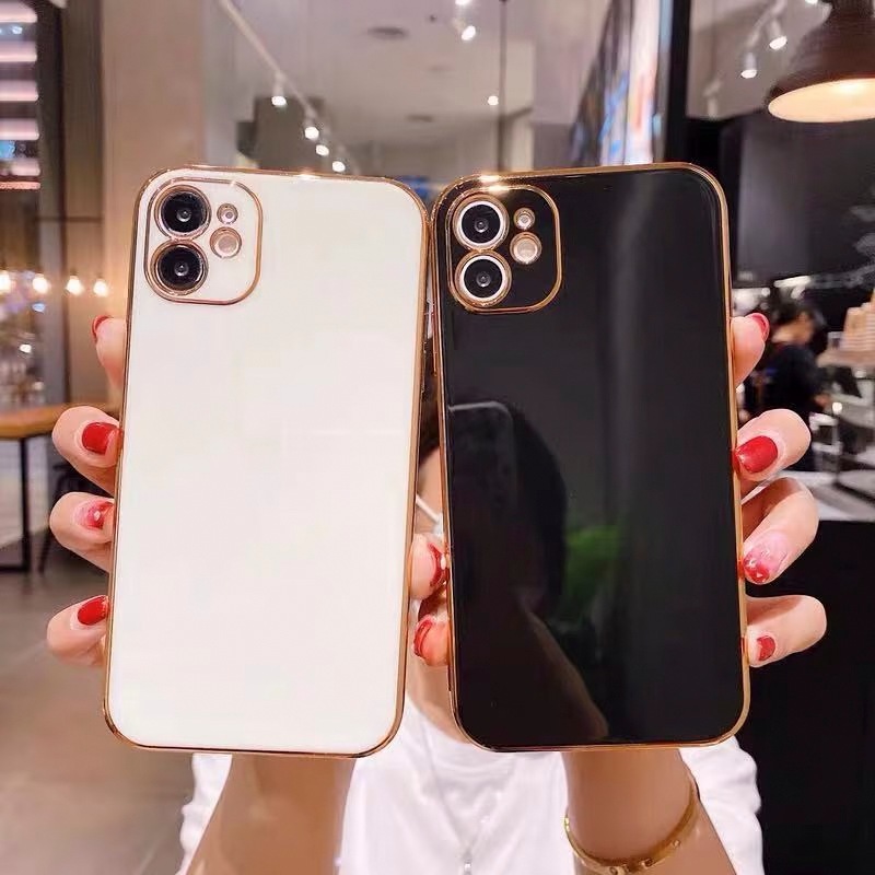 iPhone12 / 11promax / xs保護ケースに適したシンプルな電気メッキ無地