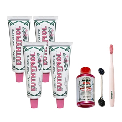 ホワイトニング歯磨き粉, 120g x 4個+ガグルゼロマイルド90ml+スクイザー+歯ブラシ, 1個