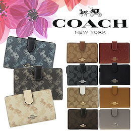 新作入荷🌸SALE!COACH/コーチ 財布 【正規輸入・ブランド保証】 L字ファスナー シグネチャー アウトレット 2つ折り財布 f25937