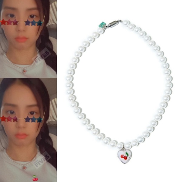 BLACKPINK ジス着用★NiRO★CHERRY HEART PEARL NECKLACE #54 S9d48c0b1f31c4a55abae0388d9063