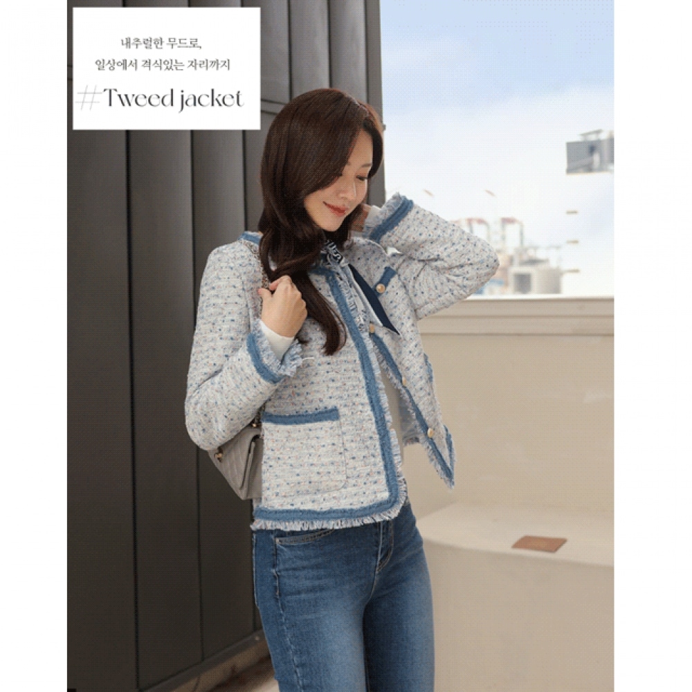 クリック＆ファニーデルフェンカラーツイードジャケット