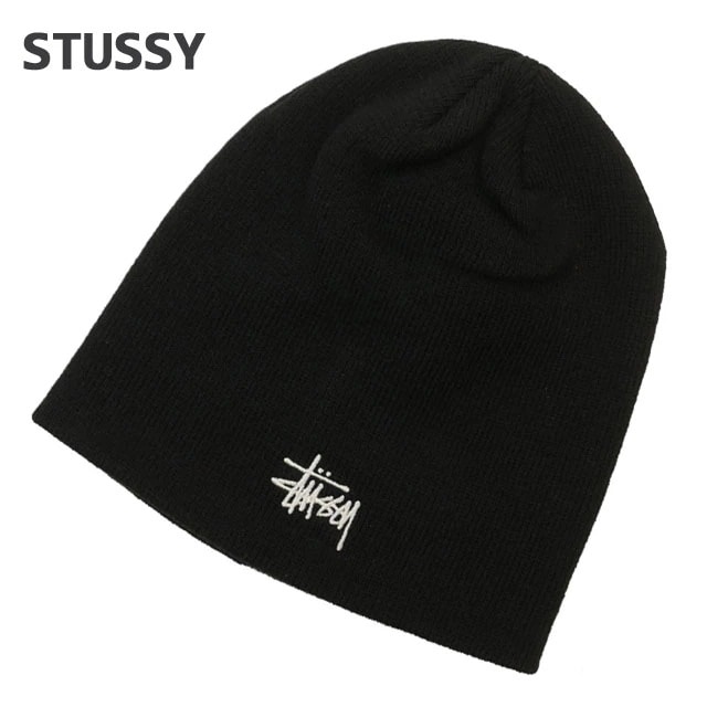 ステューシー STUSSY BASIC SKULLCAP BEANIEキャップ スケート ストリート エイトボール ストックロゴ ストゥーシー スチューシー BLACK 253-000660-011