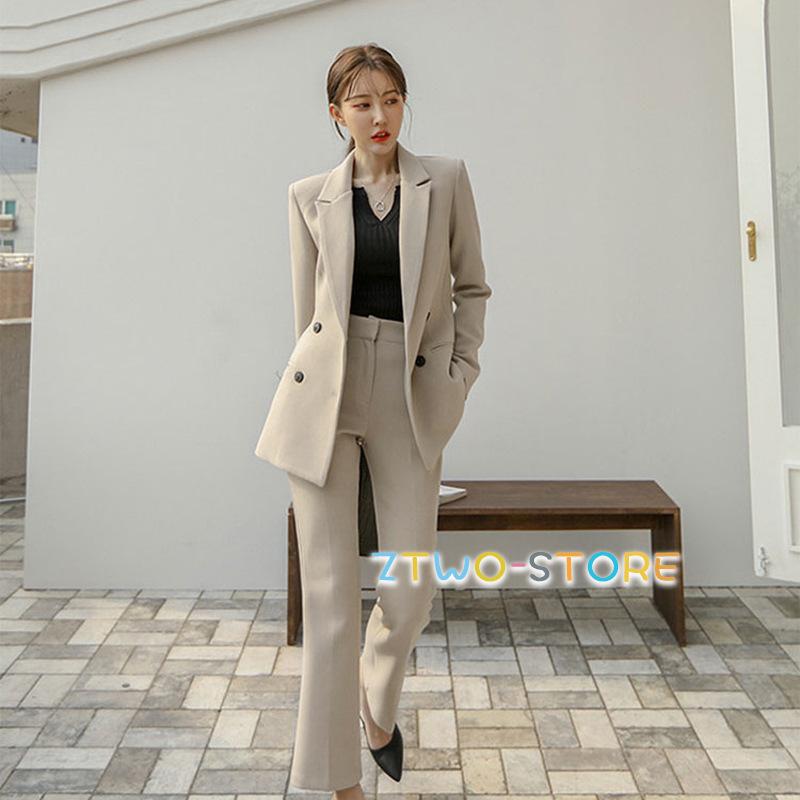 スーツパンツスーツ通勤結婚式XL/新作 パンツスーツ 2点セットパンツ黒スーツ パーティー 韓国風長袖 レディース ジャケット＋パンツス一ツ夏物入園式スーツフォーマル