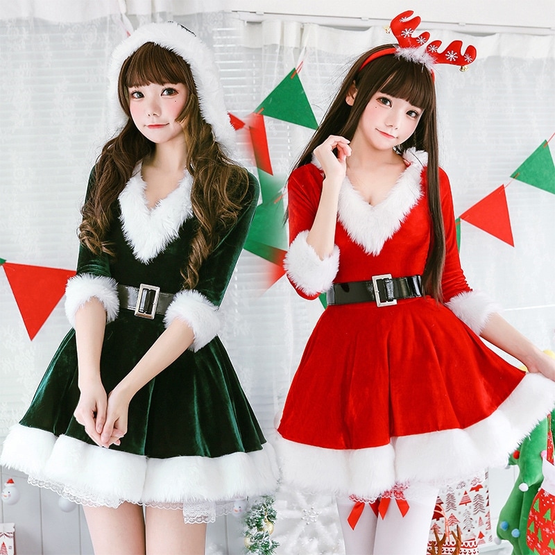大人女性用のクリスマスコスチュームホリデーパーティーウェアサンタクロースのステージコスチューム