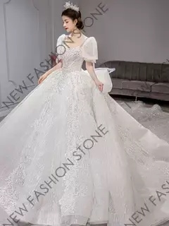 ウエディングドレス2024高級感のあるフレンチドレス-80