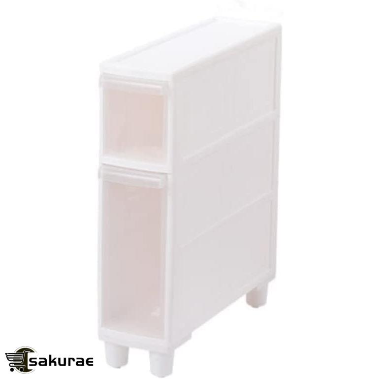 [新品/初回販売促進]隙間収納 14cm すき間収納 引出し スリムチェスト 収納 引き出し キッチン収納 3段 約幅14x奥46.5x高82cm 洗面所収納 プラスチック半透明 キャスター付き 大容