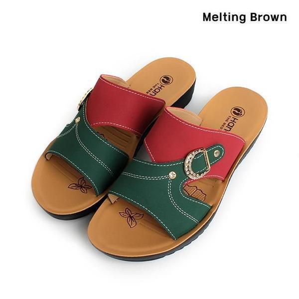 女性カジュアルツートンカラースリッパ 2color