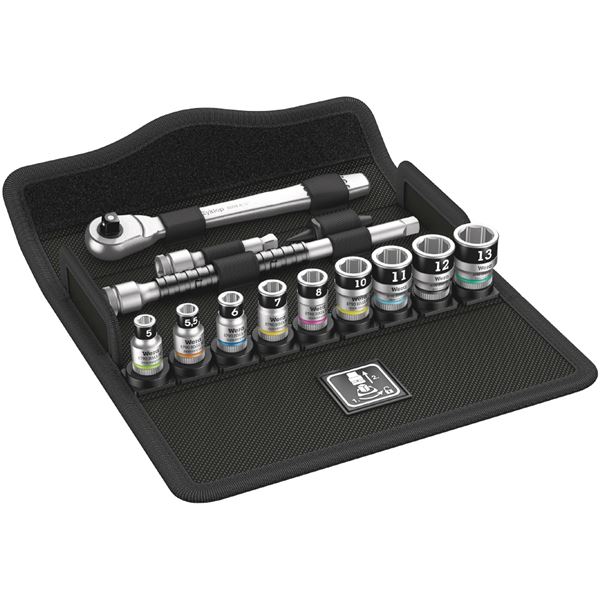 WERA ヴェラ 差込角1/4SQ 13点組 メタルラチェットソケット ビットセット 003756 工具 ツール DIY 作業工具 道具