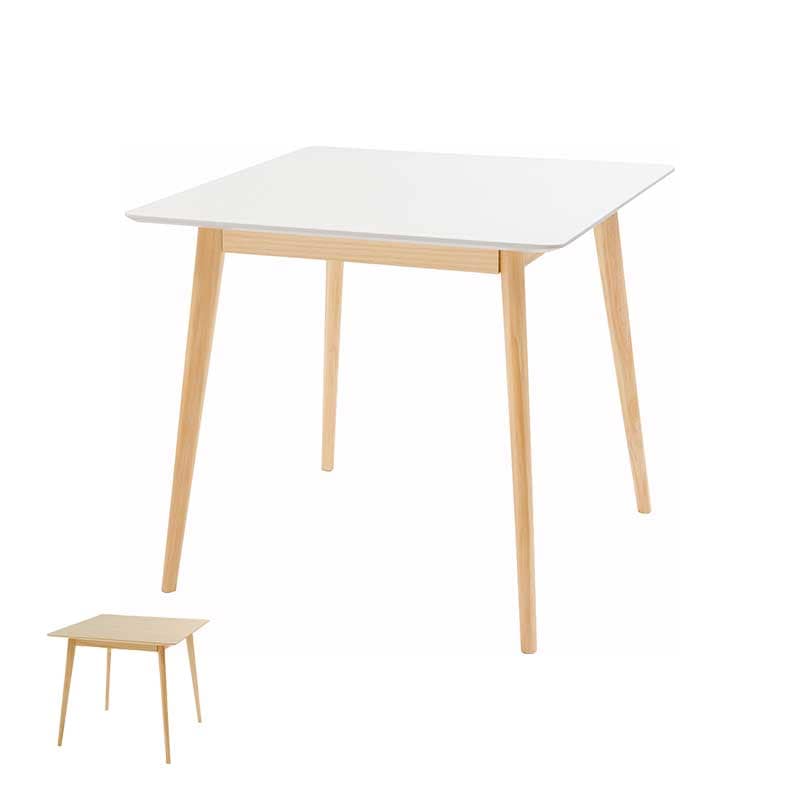 2人用 ダイニング テーブル 正方形 80x80 cm パイン ナチュラル 北欧 カフェ 韓国 インテリア 1人暮らし 2人暮らし 同棲