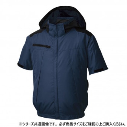 サンエス チタン加工半袖ブルゾン 3:ネイビー LL KF92500