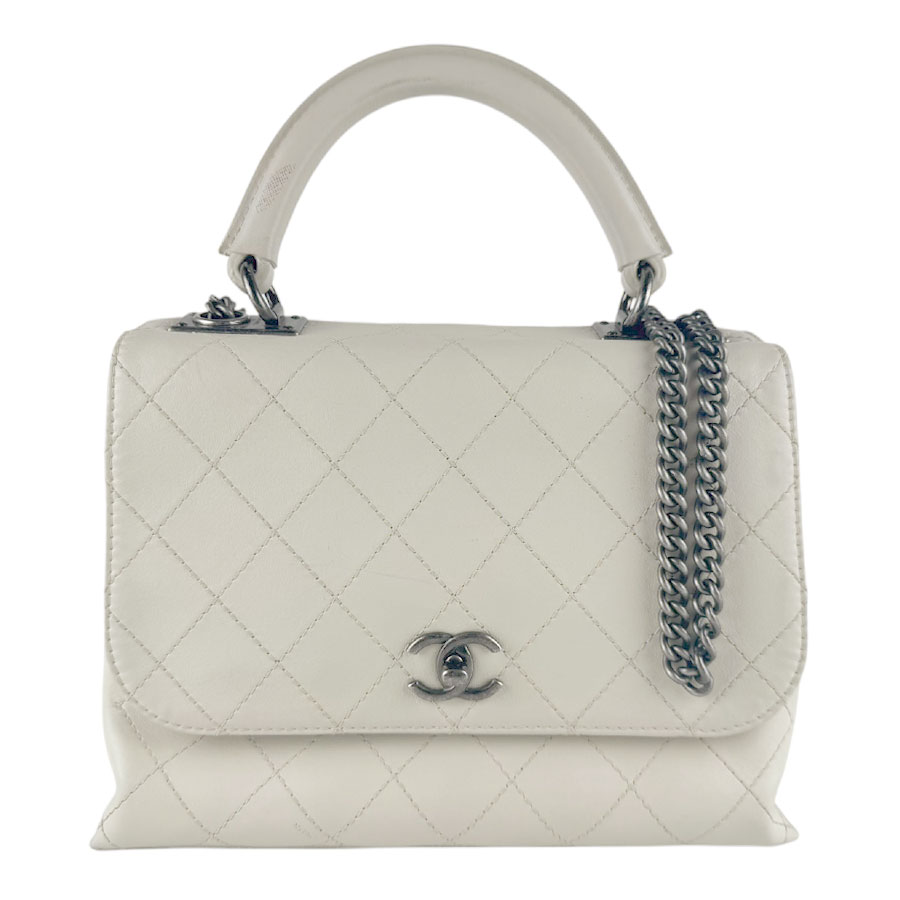 シャネル CHANEL ハンドバッグ ショルダーバッグ レザー/メタル アイボリー レディース z9583