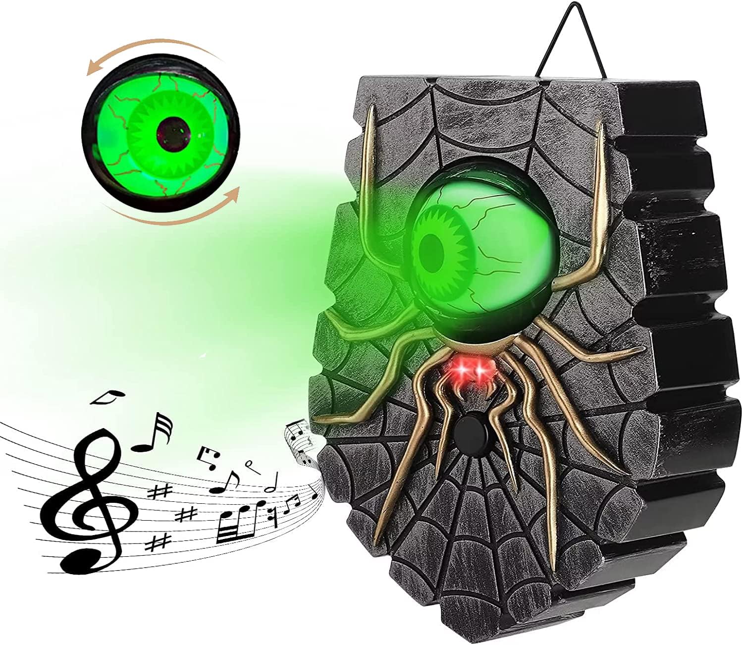 「10％OFFクーポン配布中」ハロウィン飾りドアベル 玄関チャイム 呼び出しチャイム お化け眼球 効果音付き お化け屋敷 ドッキリ おもちゃ いたずらグッズ パーティー 学園祭 文化祭 デコレーション