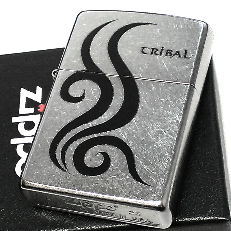 ZIPPO ライター TRIBAL TATTOO シルバー トライバル タトゥー 黒銀 ブラック ジッポ ストリートクローム おしゃれ かっこいい シンプル レディース メンズ ギフト プレゼント