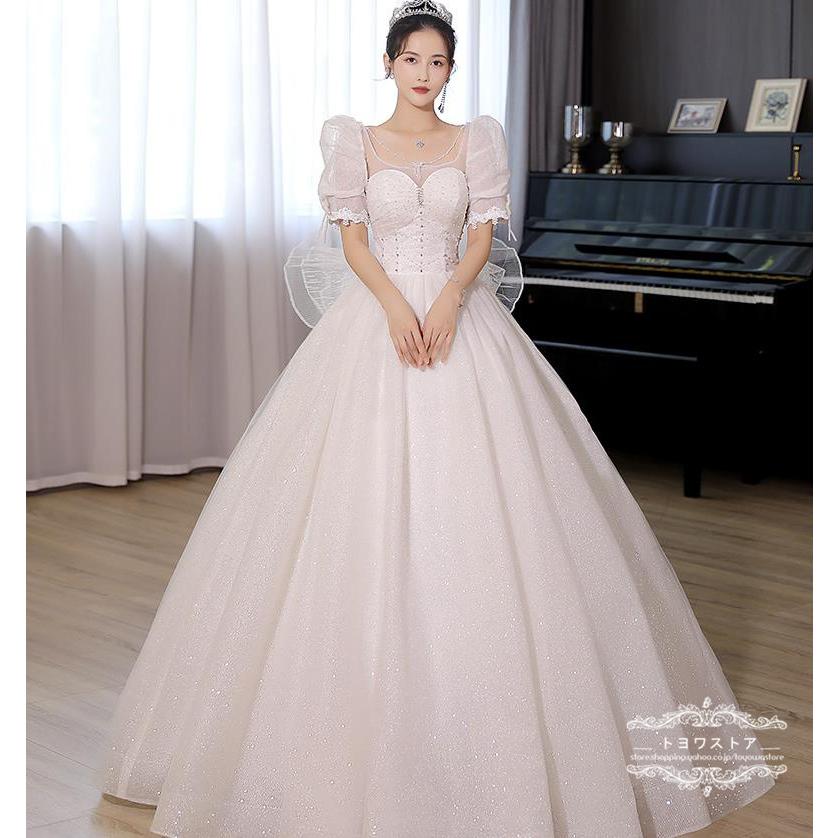 ウェディングドレス 白 ウエディングドレス成人式 同窓会 謝恩会 簡約 ロングドレス プリンセスライン ウェディングドレス 安い 花嫁ウェディングドレス 森ガール 結婚式 披露宴 二次会 海外挙式