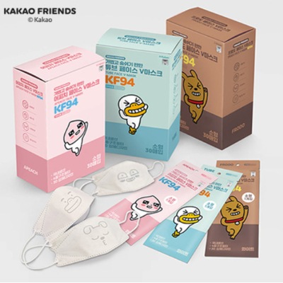 日時指定 KAKAOFriends 韓国産キャラクター 3D KF94 子供用マスク 30枚入 66％以上節約 マスク
