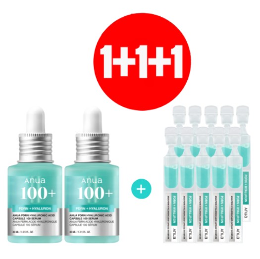 [1+1+1] PDRN ヒアルロン酸 カプセル100 セラム 30ml+30ml+涙 セラム アンプル 1mlX10個