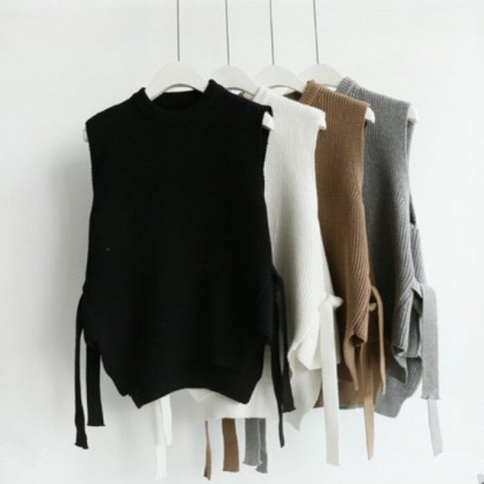 トップスレディース大人ホワイトグレーブラックコーヒー白黒レディースファッショントップスベストジレ