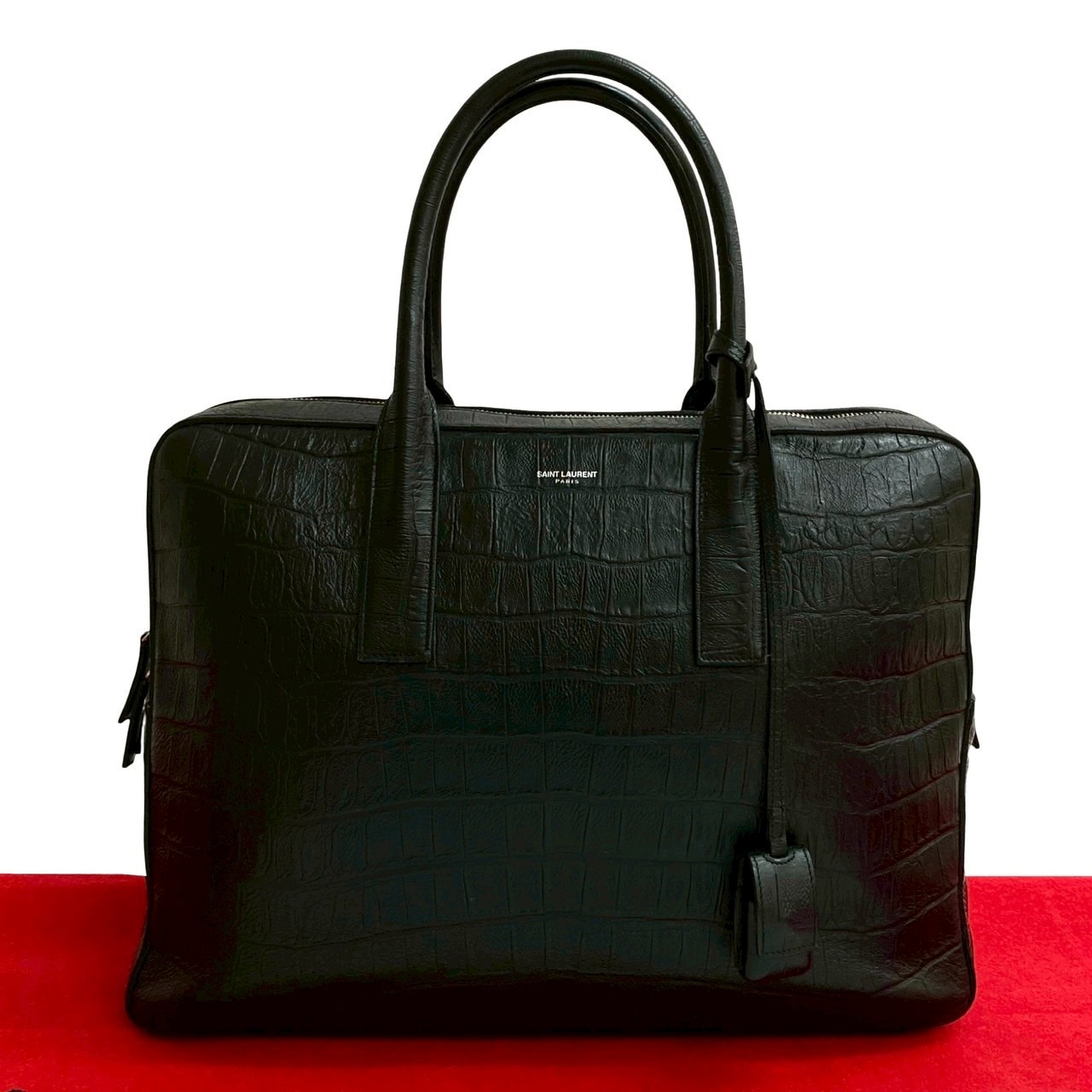 クラシック ミュージアムビジネスバッグ レザー ブラック 81406