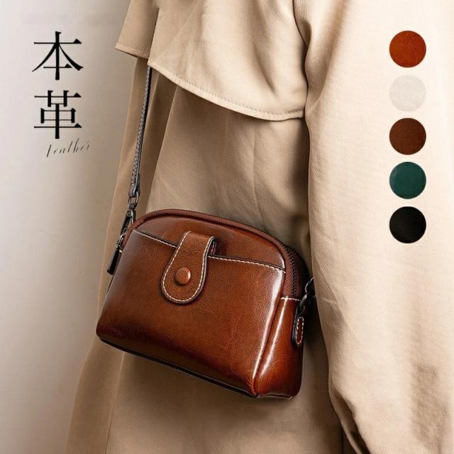 【超目玉商品！期間限定】本革 ショルダーバッグ レディース 斜めがけ 肩掛け コンパクト 本革バッグ 上品 シンプル おしゃれ プレゼント ギフト 母日 バッグ