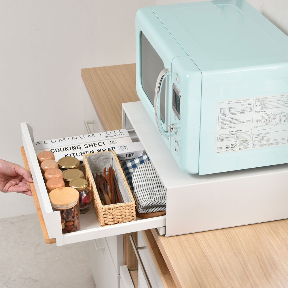 B.Bファニシング TRKS0243KIWHT TREE 家電下引き出し収納スライドテーブル（ホワイト） TRKS0243KIWHT