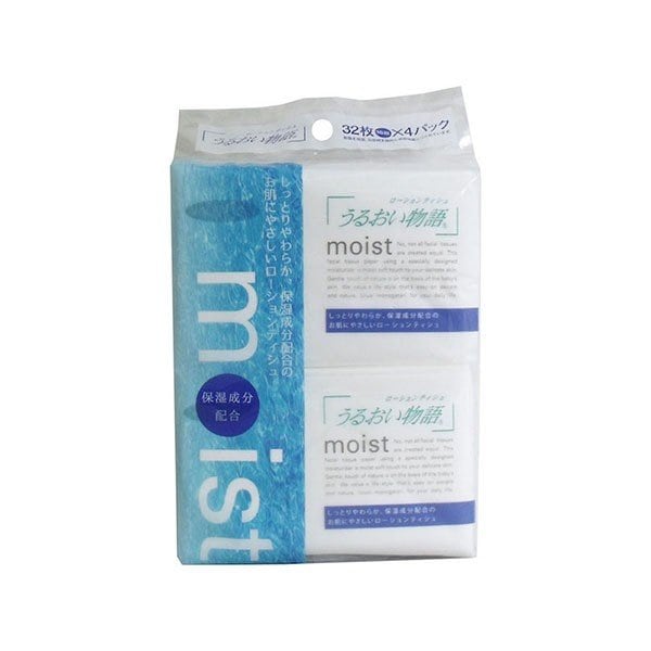ポケットティッシュ ハヤシ商事 ローションティシュ うるおい物語16W 4個入り X50パック