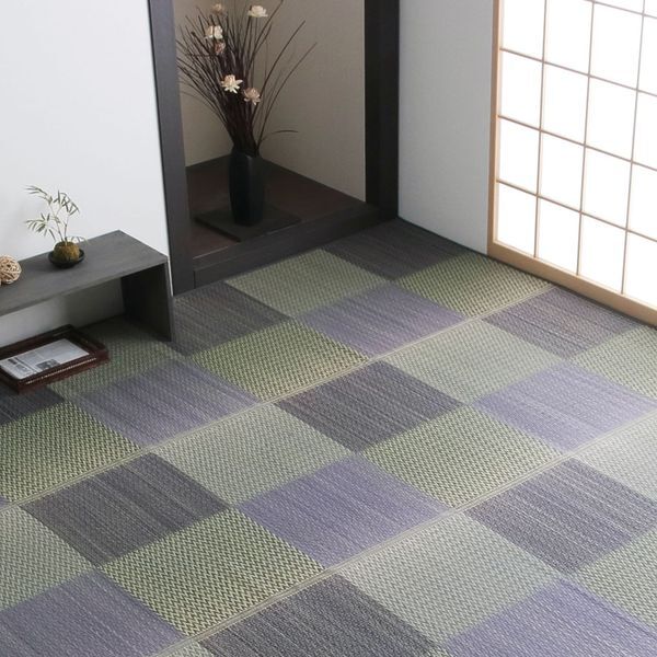 い草ラグカーペット 格子柄 市松柄 ピーアグレー 江戸間2畳 (約174×174cm） メーカー直送