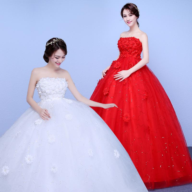 マタニティドレス ウェディングドレス カラードレス 白 赤 二次会 結婚式 披露宴 ブライダル ビスチェ 花嫁 ウエディング プリンセスライン ハイウエスト 安い