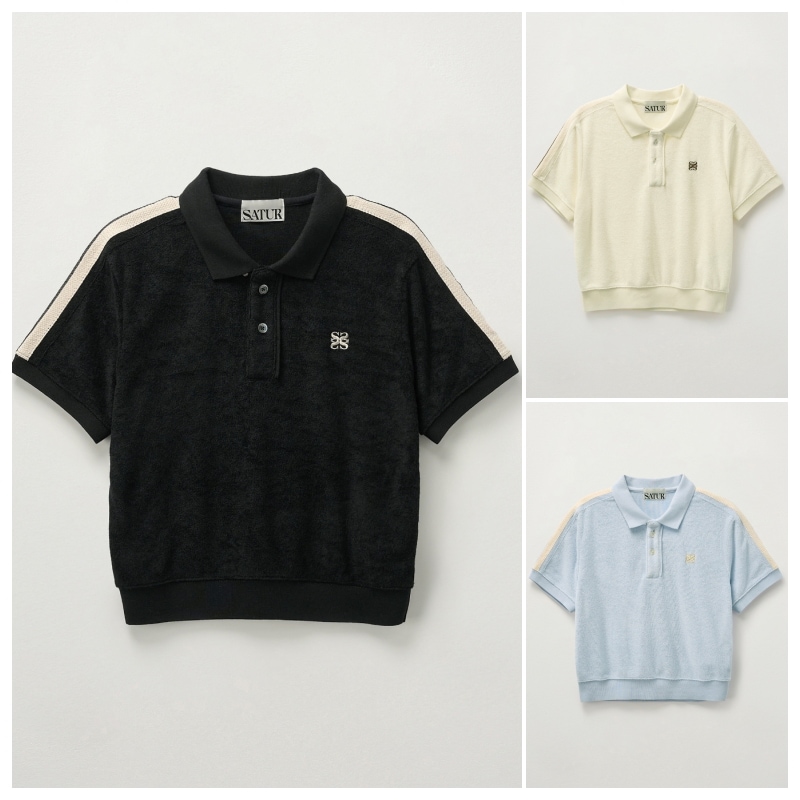【SATUR】 (W) LAWTON TERRY PIQUE POLO T-SHIRT : 3COLORS